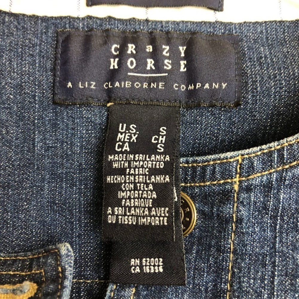 Vintage Crazy Horse Liz Claiborne Stretch Denim Blue Jean Jacket Small - Picture 5 of 8